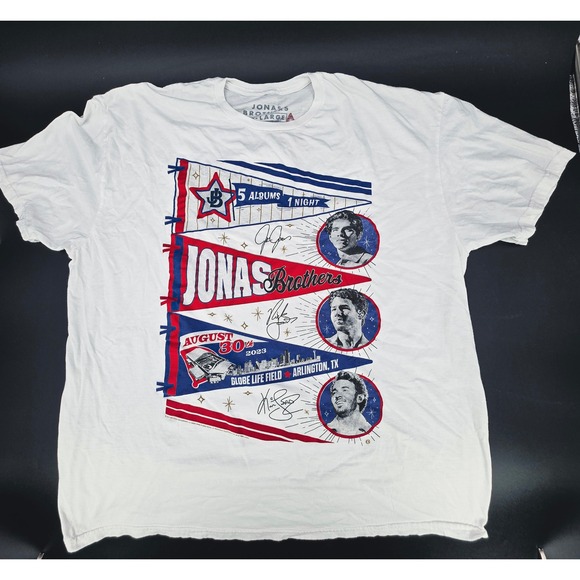 Jonas Brothers Concert T Shirt 2XL August 30 23 Globe Life Field Arlington Texas - Picture 1 of 12